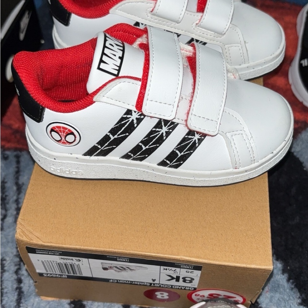 Adidas Kids' White and Black Spider-Man Sneakers